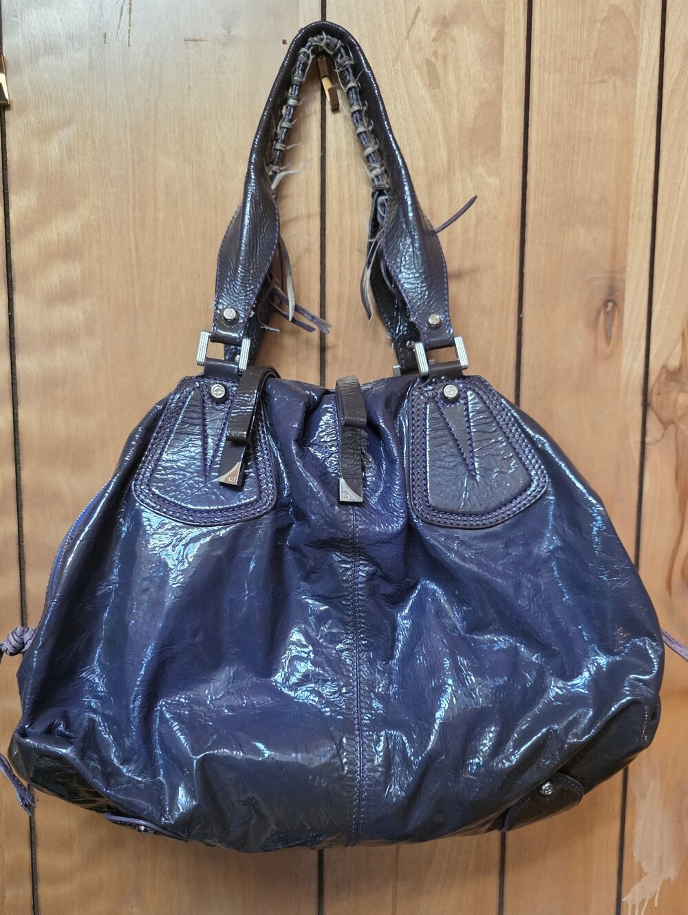Francesco Biasia Vintage handbag. Genuine Leather- Plum Color